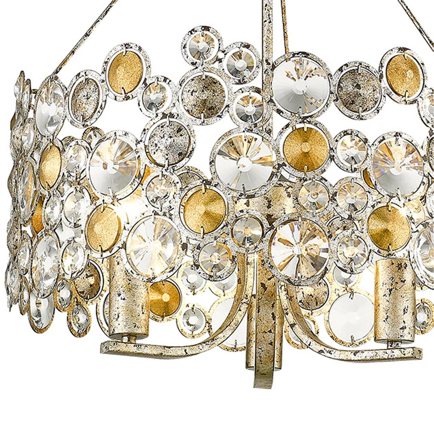 Vitozzi 3-Light Antique Silver Leaf Chandelier - AFS