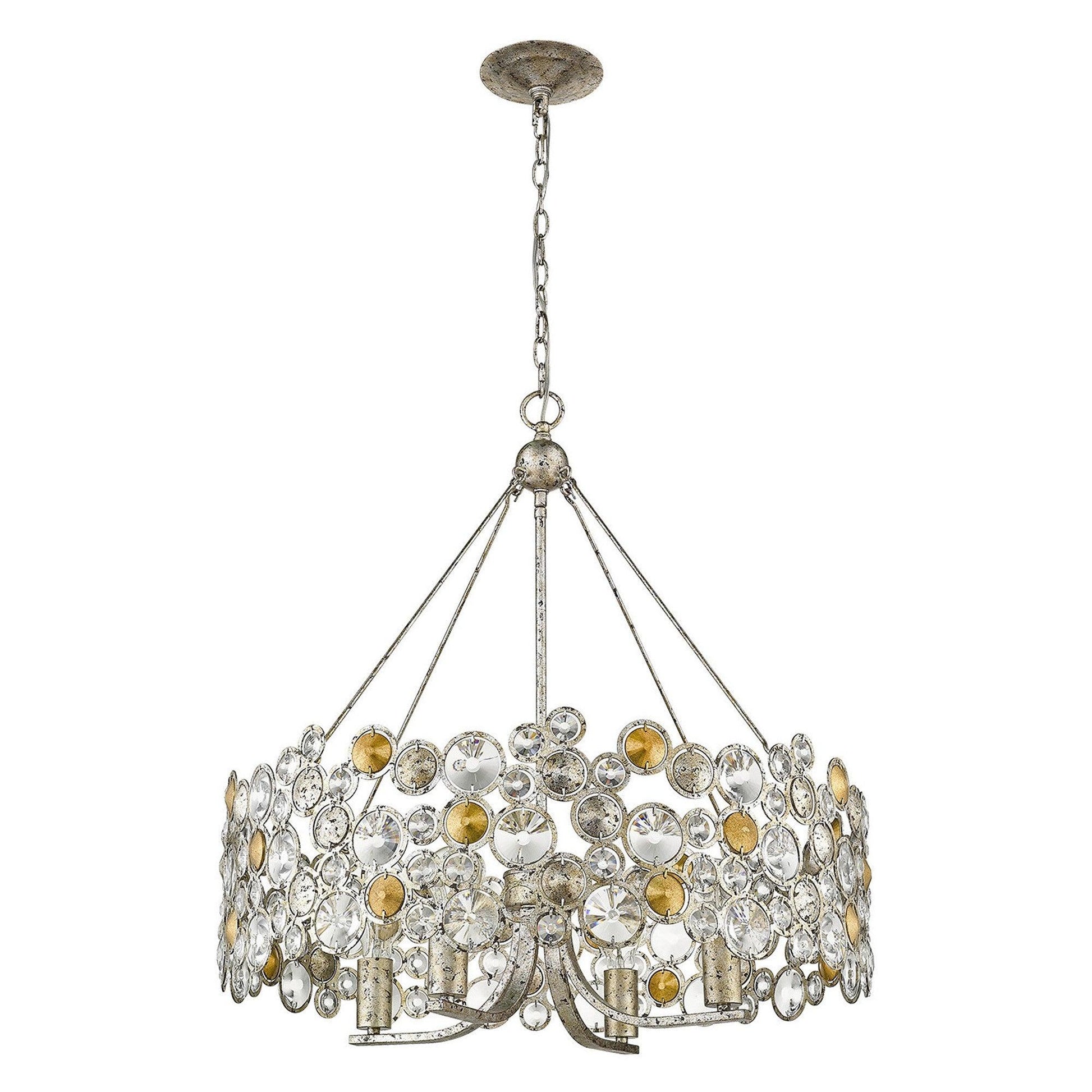 Vitozzi 4-Light Antique Silver Leaf Chandelier - AFS