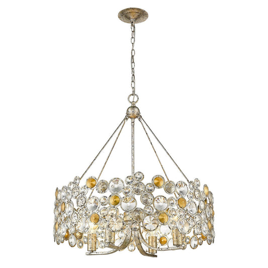 Vitozzi 4-Light Antique Silver Leaf Chandelier - AFS