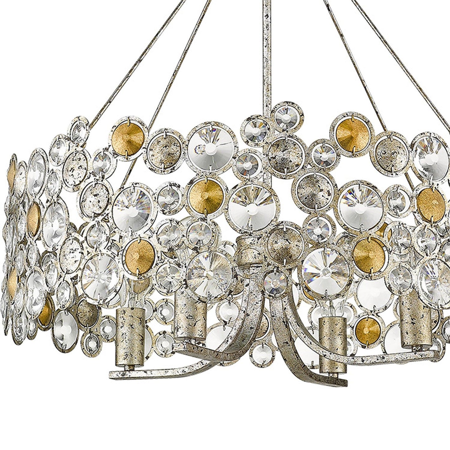 Vitozzi 4-Light Antique Silver Leaf Chandelier - AFS