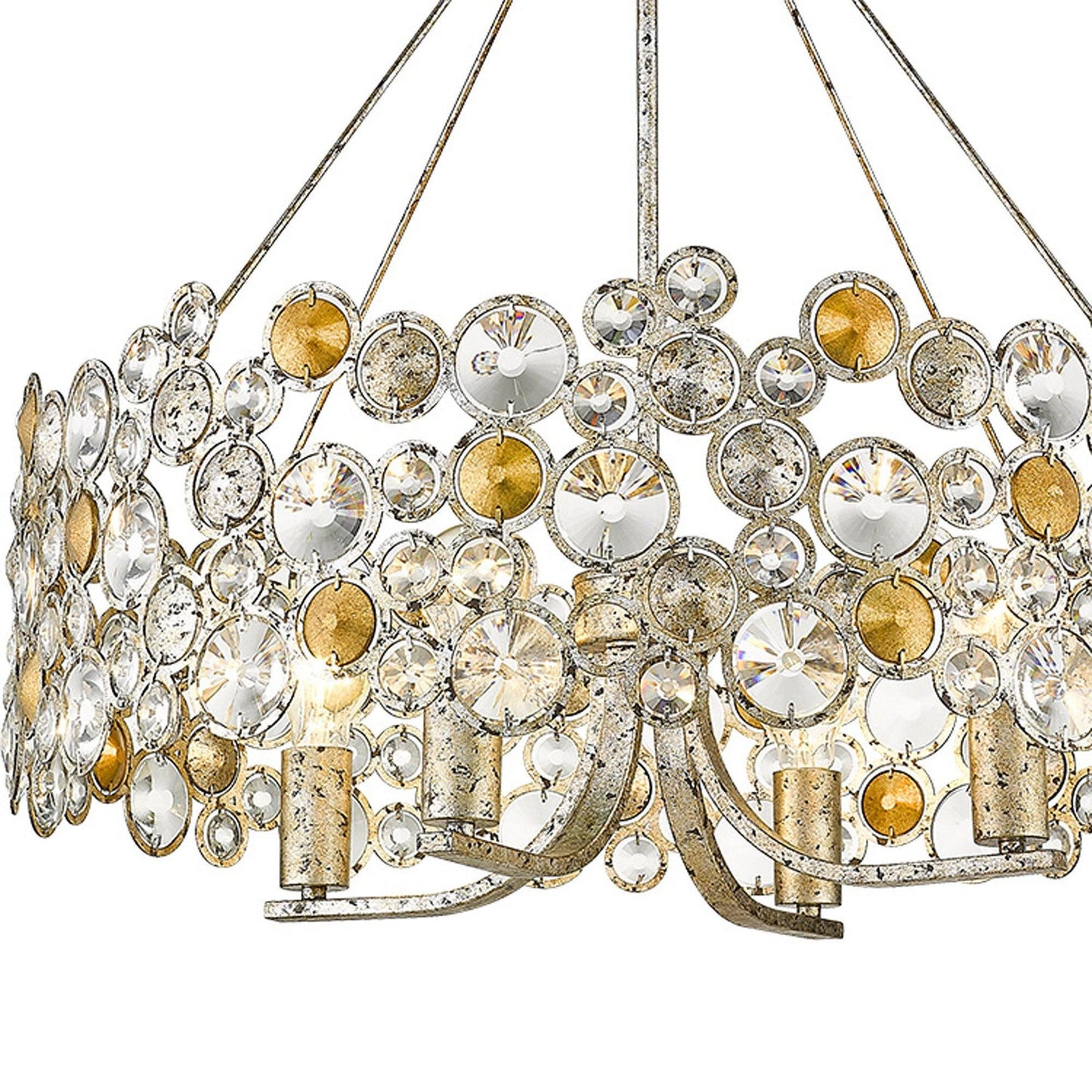 Vitozzi 4-Light Antique Silver Leaf Chandelier - AFS