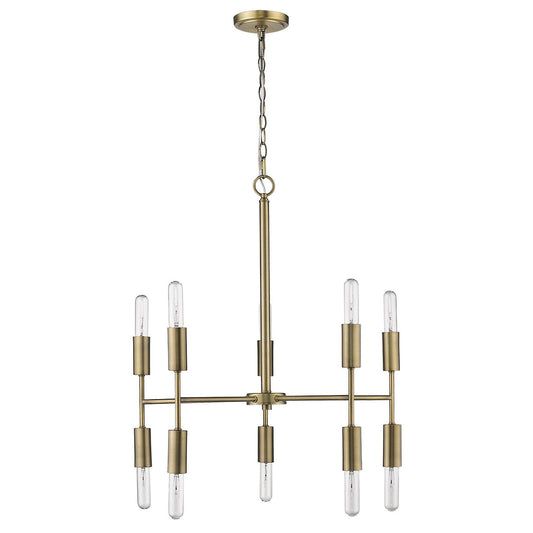 Perret 10-Light Aged Brass Chandelier - AFS