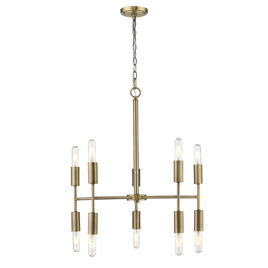 Perret 10-Light Aged Brass Chandelier - AFS