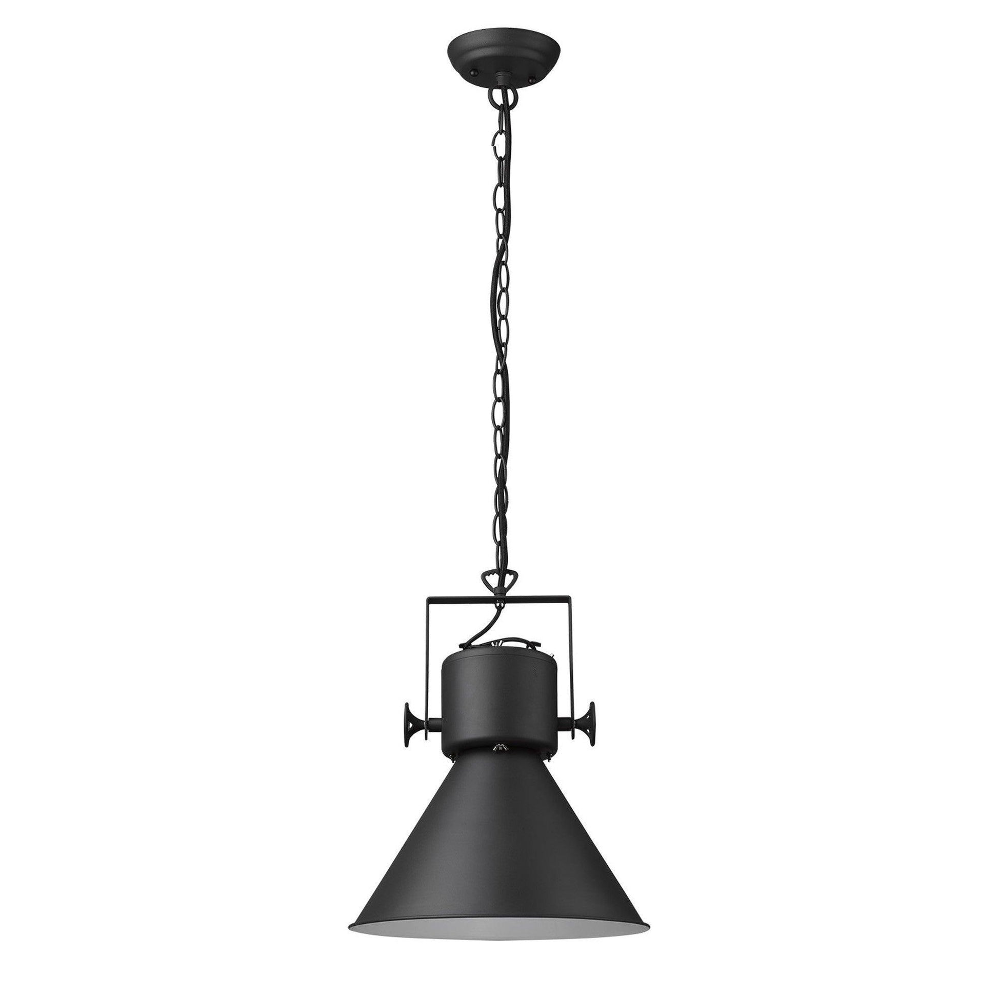 Crew 1-Light Matte Black Pendant - AFS