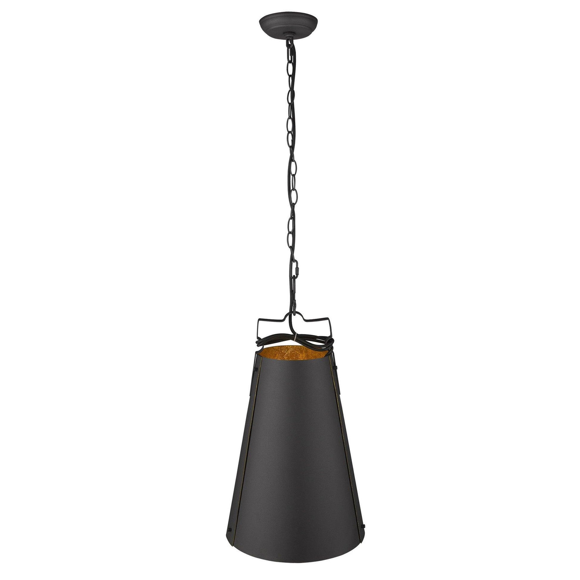 Faza 1-Light Matte Black Pendant - AFS