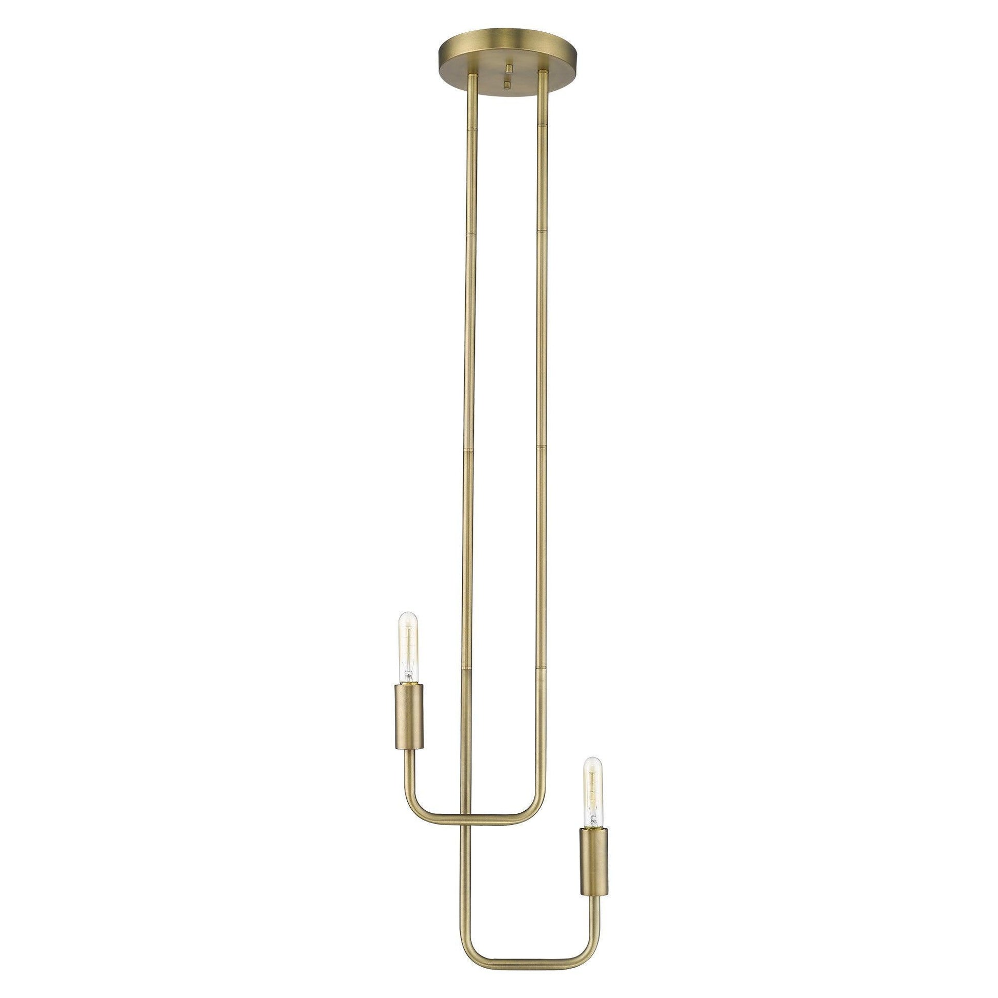 Perret 2-Light Aged Brass Pendant - AFS