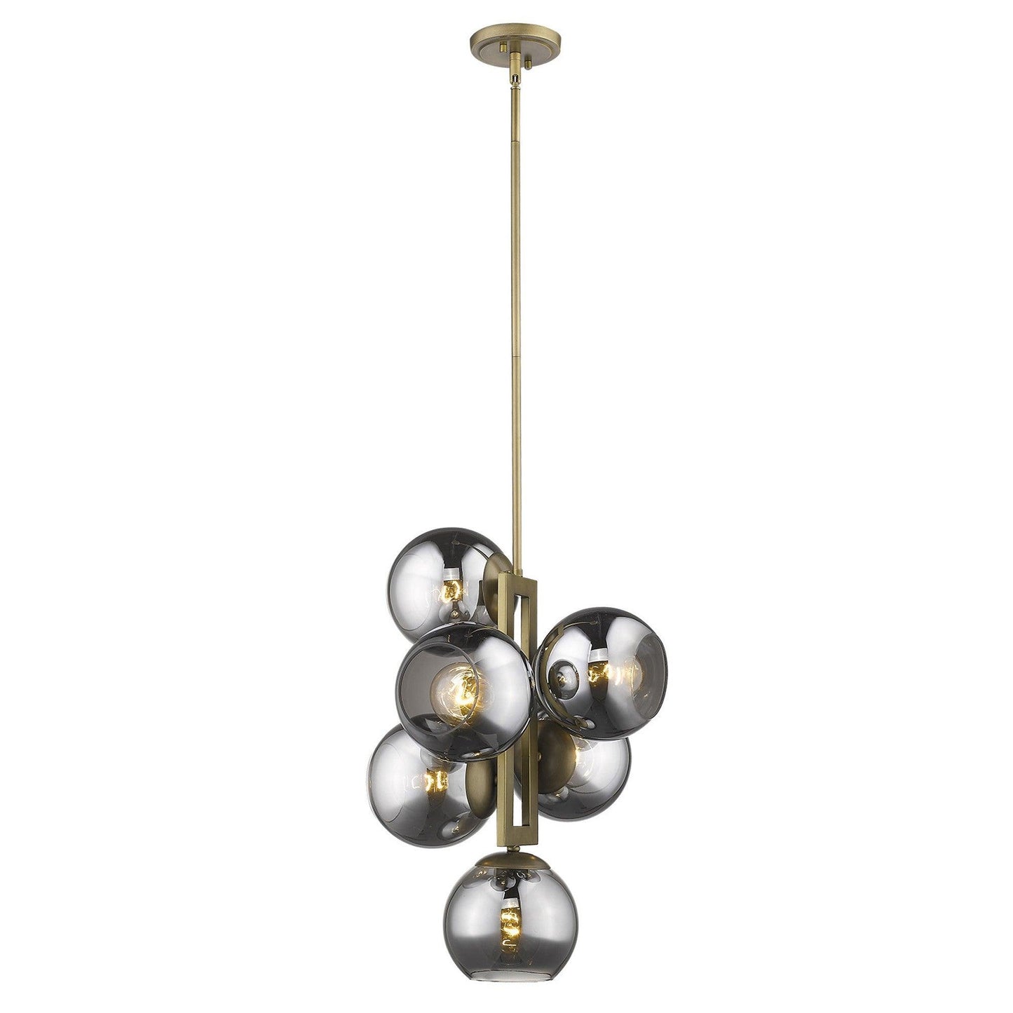 Lunette 6-Light Aged Brass Pendant - AFS