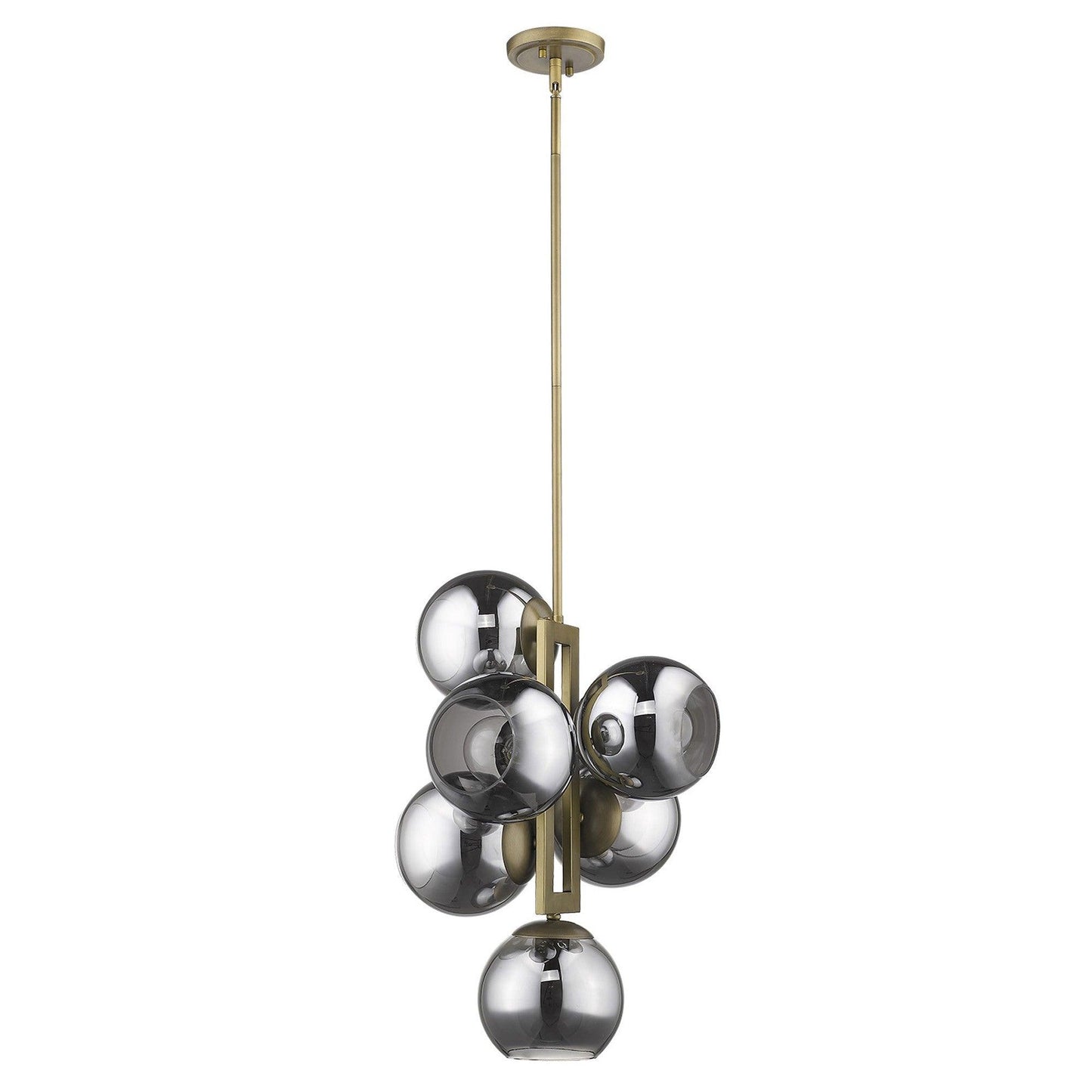 Lunette 6-Light Aged Brass Pendant - AFS