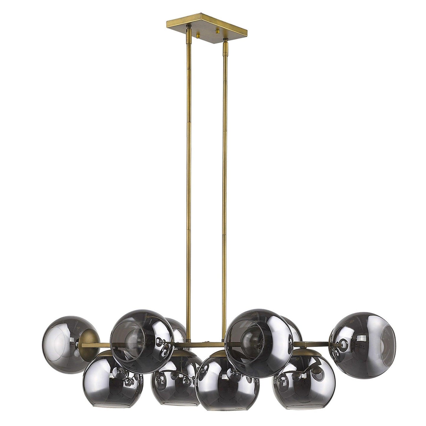 Lunette 10-Light Aged Brass Island Pendant - AFS