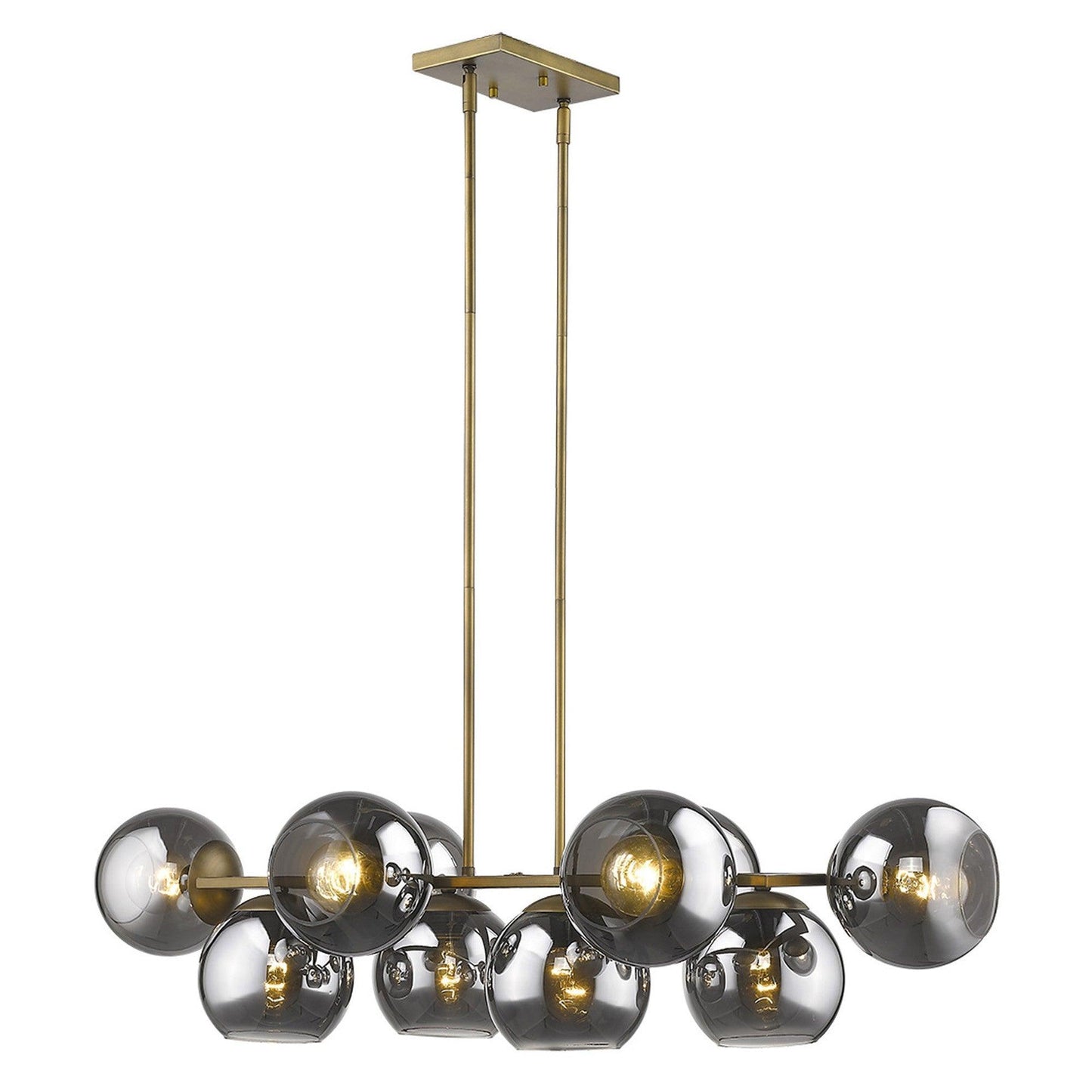 Lunette 10-Light Aged Brass Island Pendant - AFS