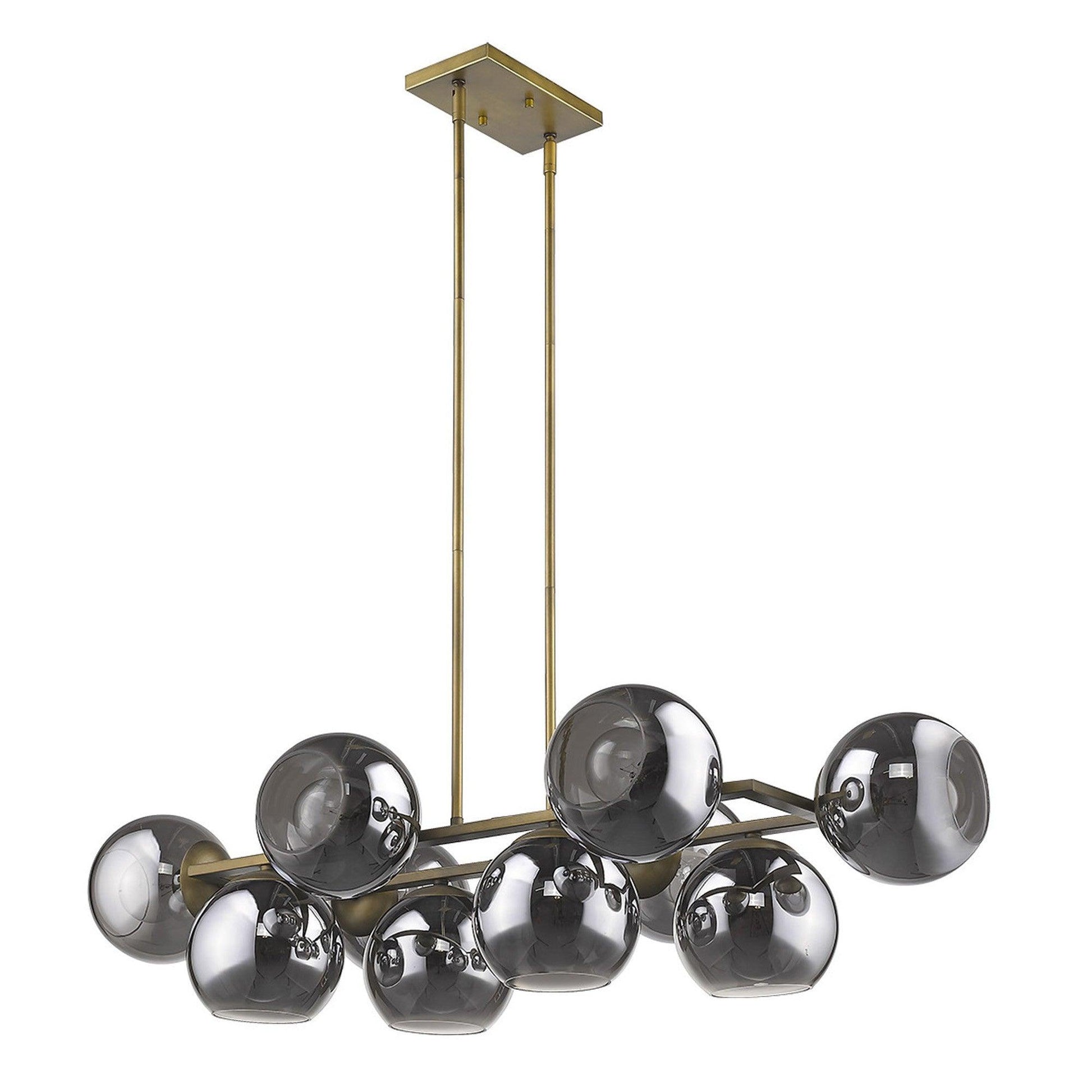 Lunette 10-Light Aged Brass Island Pendant - AFS