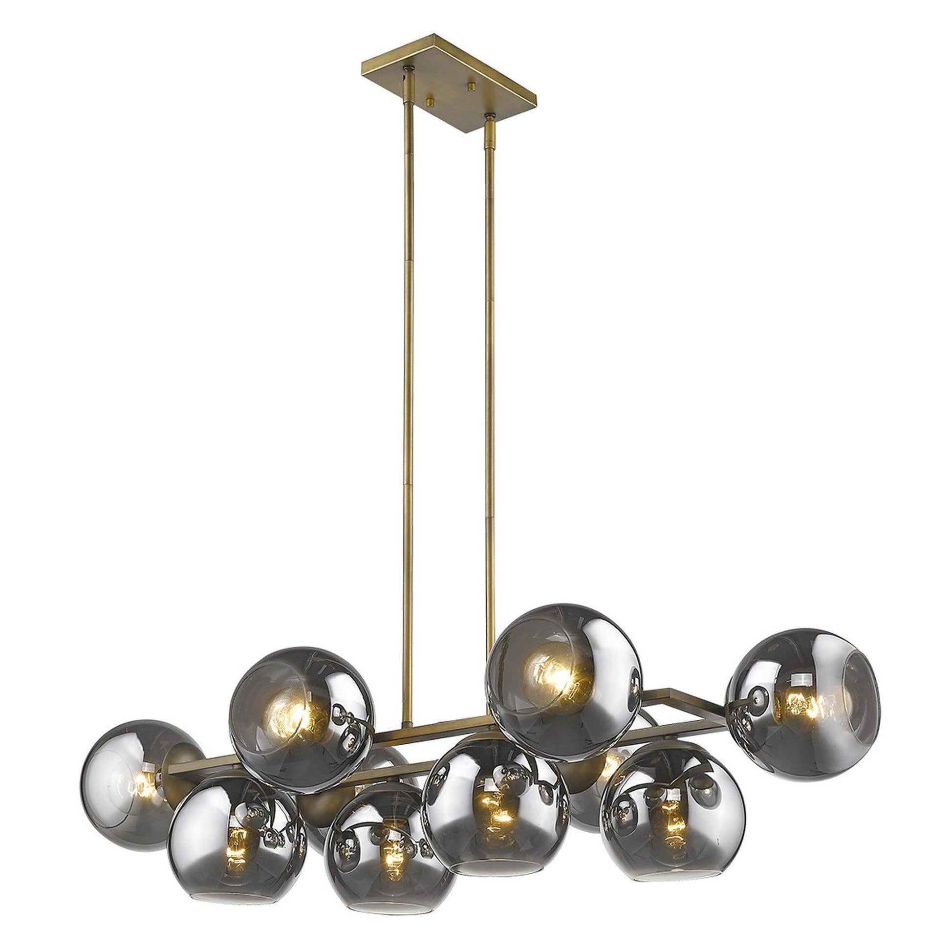 Lunette 10-Light Aged Brass Island Pendant - AFS