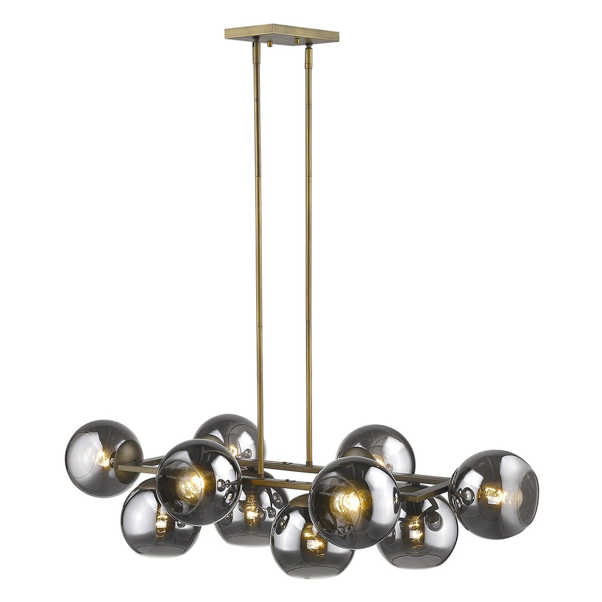 Lunette 10-Light Aged Brass Island Pendant - AFS