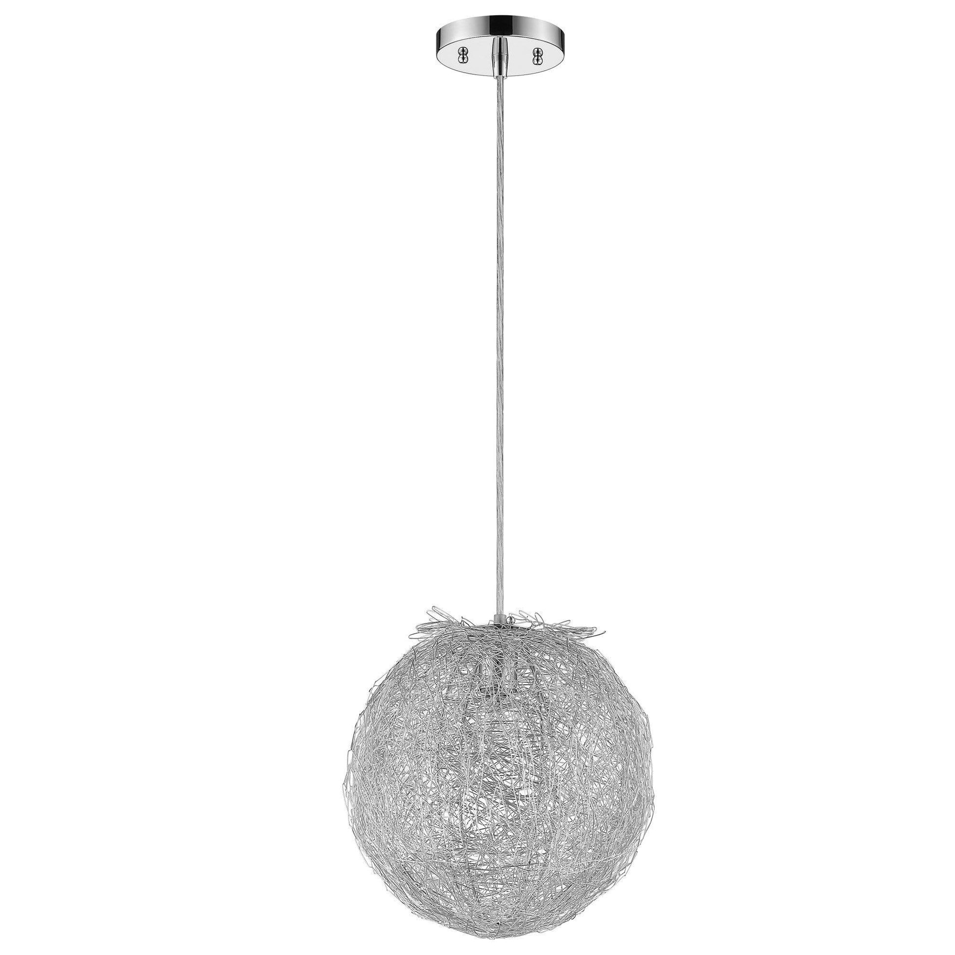 Contemporary Silver Globe Pendant Hanging Light - AFS