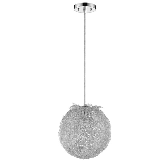 Contemporary Silver Globe Pendant Hanging Light - AFS