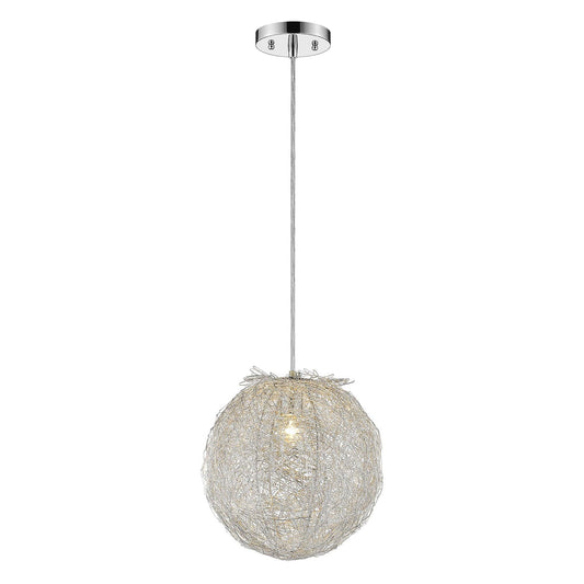 Contemporary Silver Globe Pendant Hanging Light - AFS