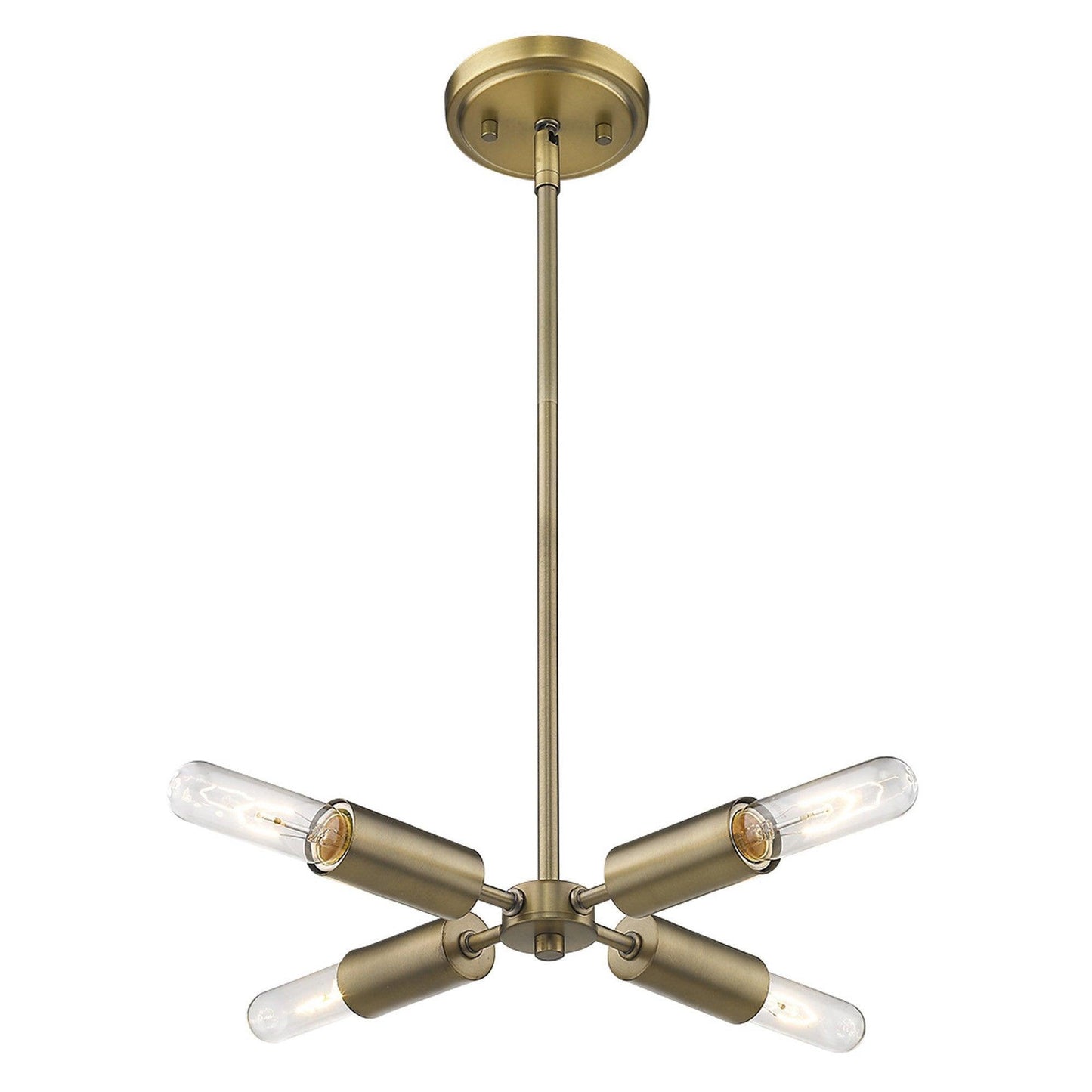 Four Light Dull Gold Hanging Chandelier - AFS