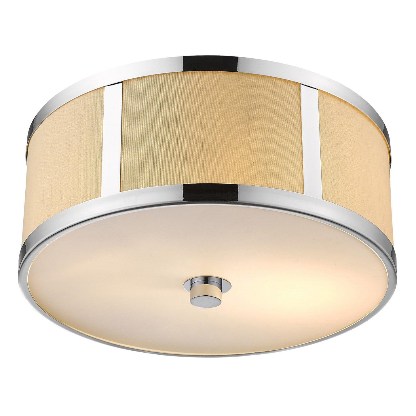 Butler 2-Light Polished Chrome Pendant With Coarse Cream Linen Shade And Opal Acrylic Diffuser - AFS