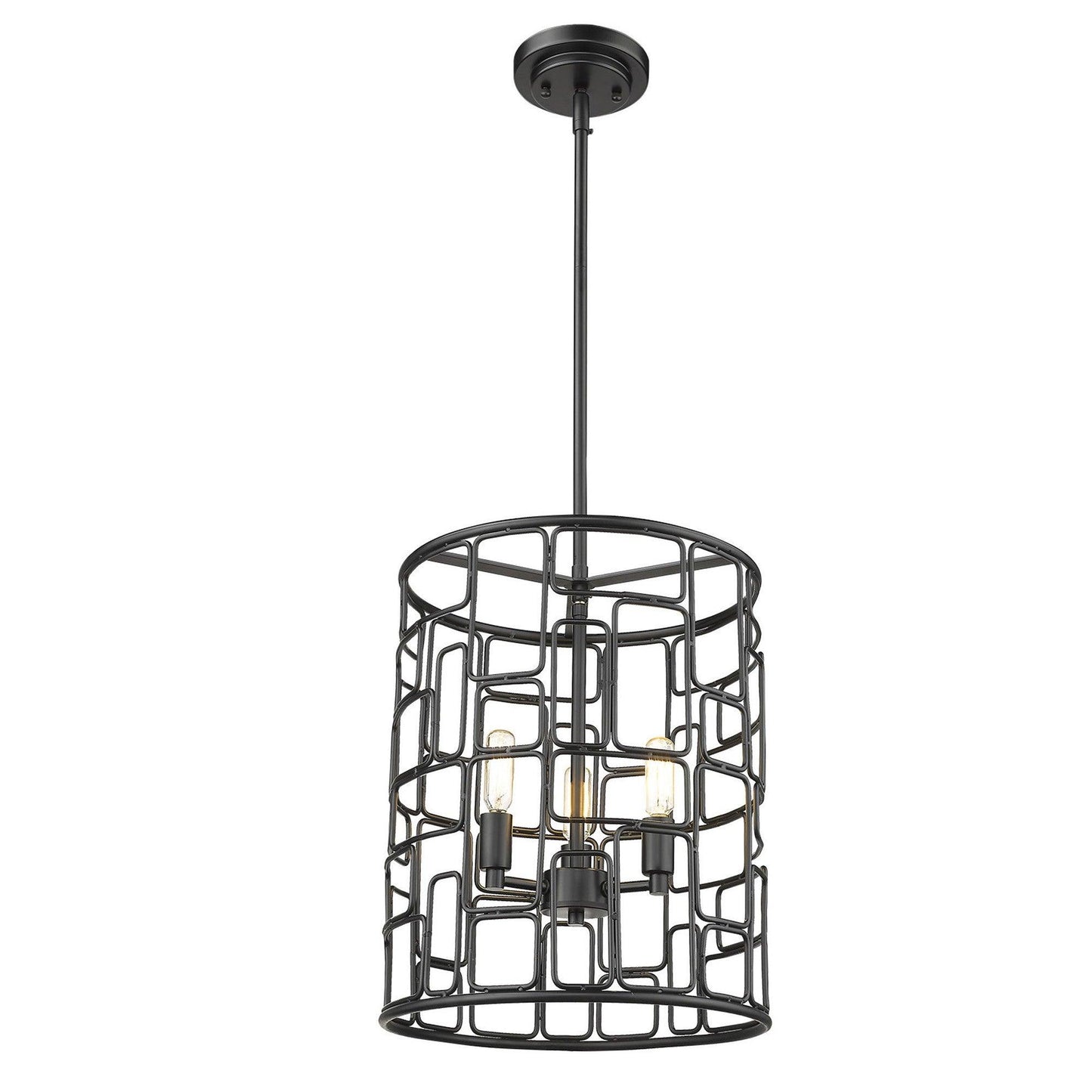 Amoret 3-Light Matte Black Convertible Pendant - AFS