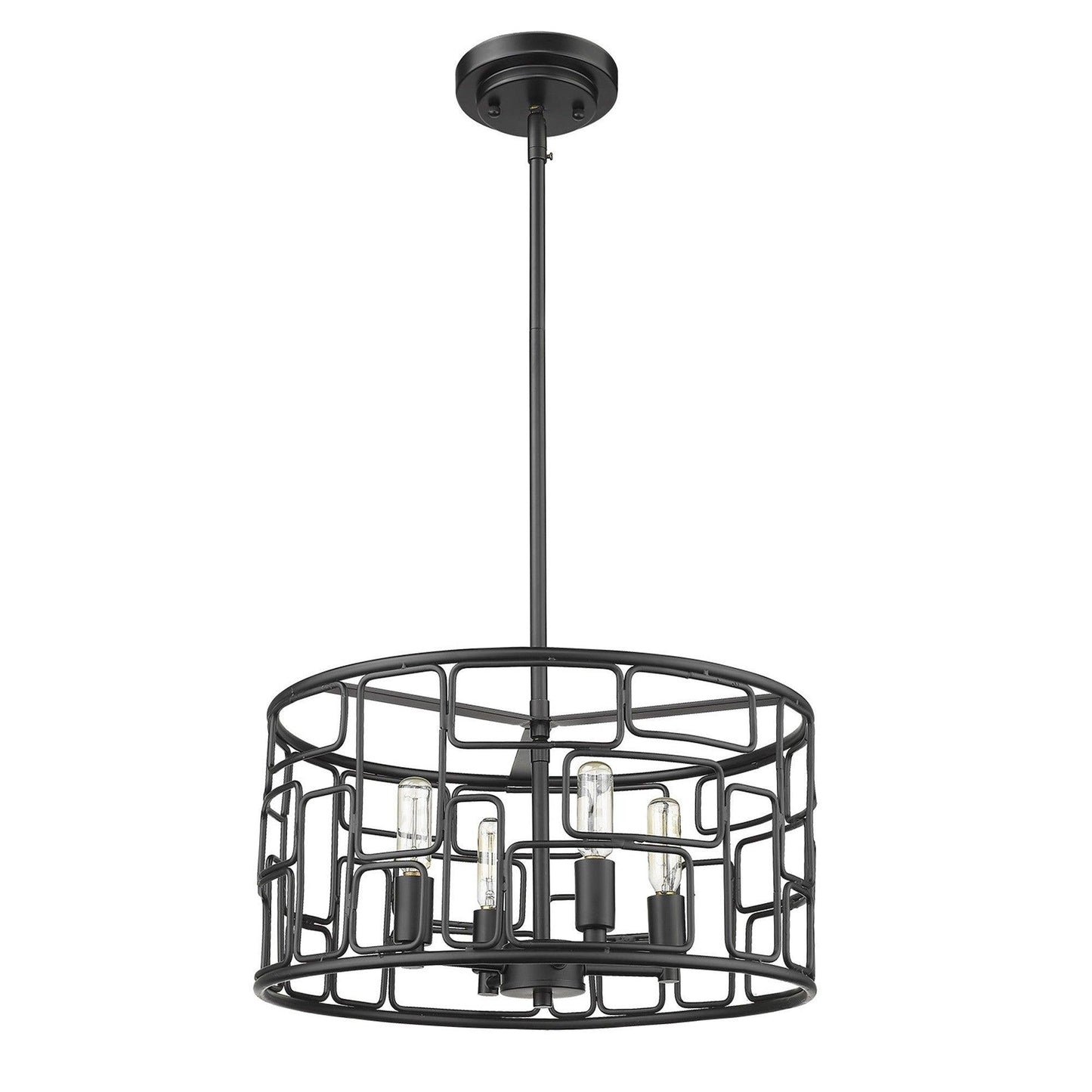 Amoret 4-Light Matte Black Convertible Pendant - AFS