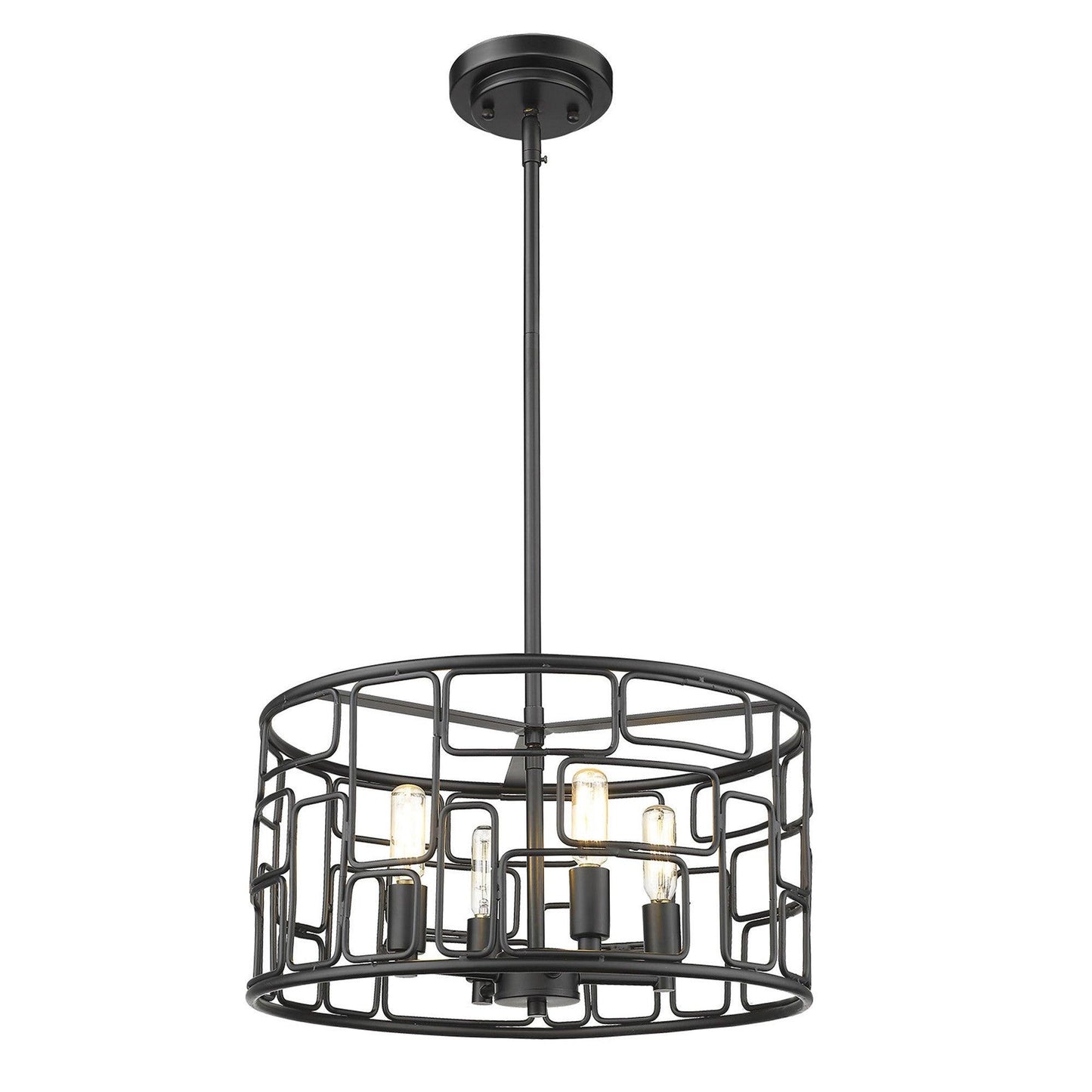 Amoret 4-Light Matte Black Convertible Pendant - AFS