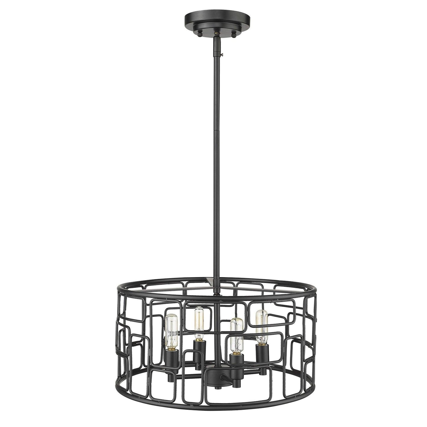 Amoret 4-Light Matte Black Convertible Pendant - AFS