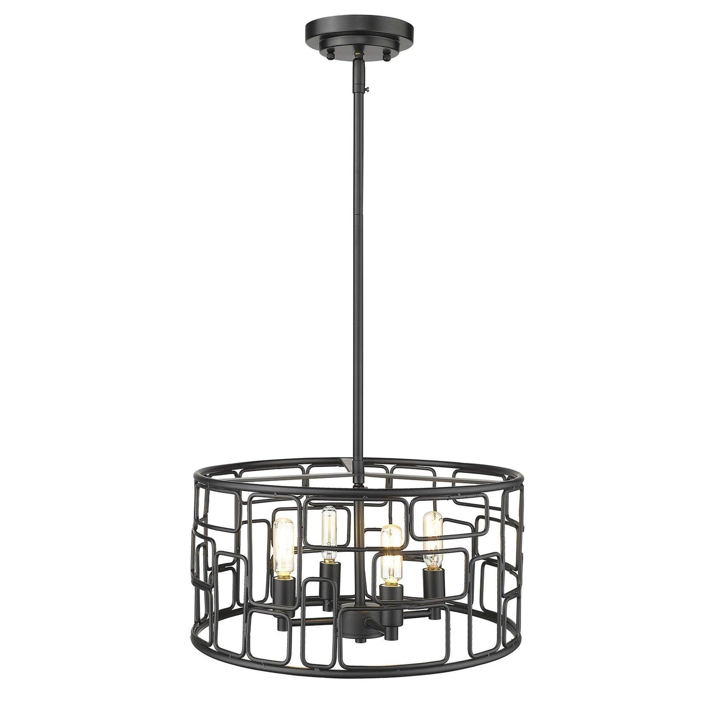 Amoret 4-Light Matte Black Convertible Pendant - AFS