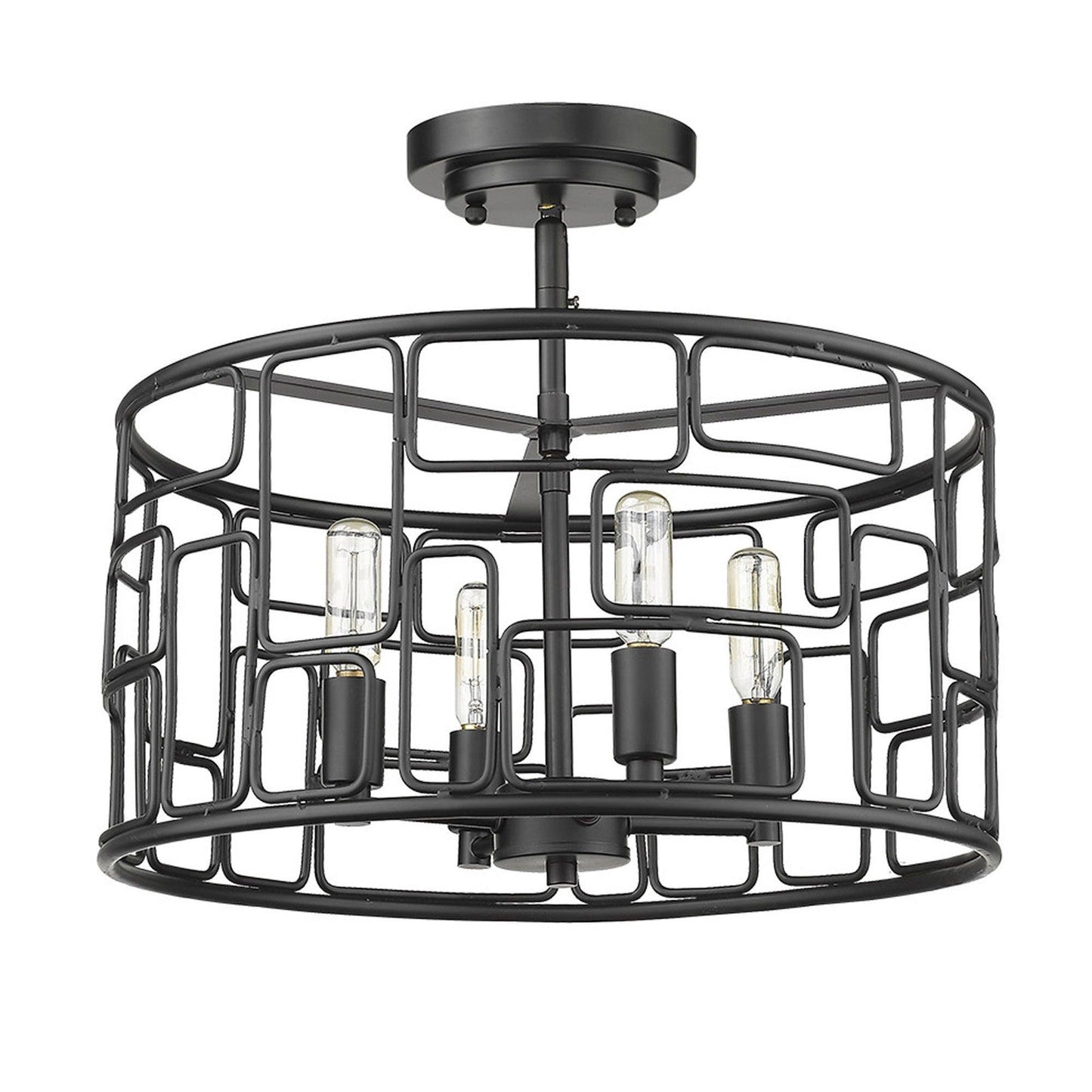 Amoret 4-Light Matte Black Convertible Pendant - AFS