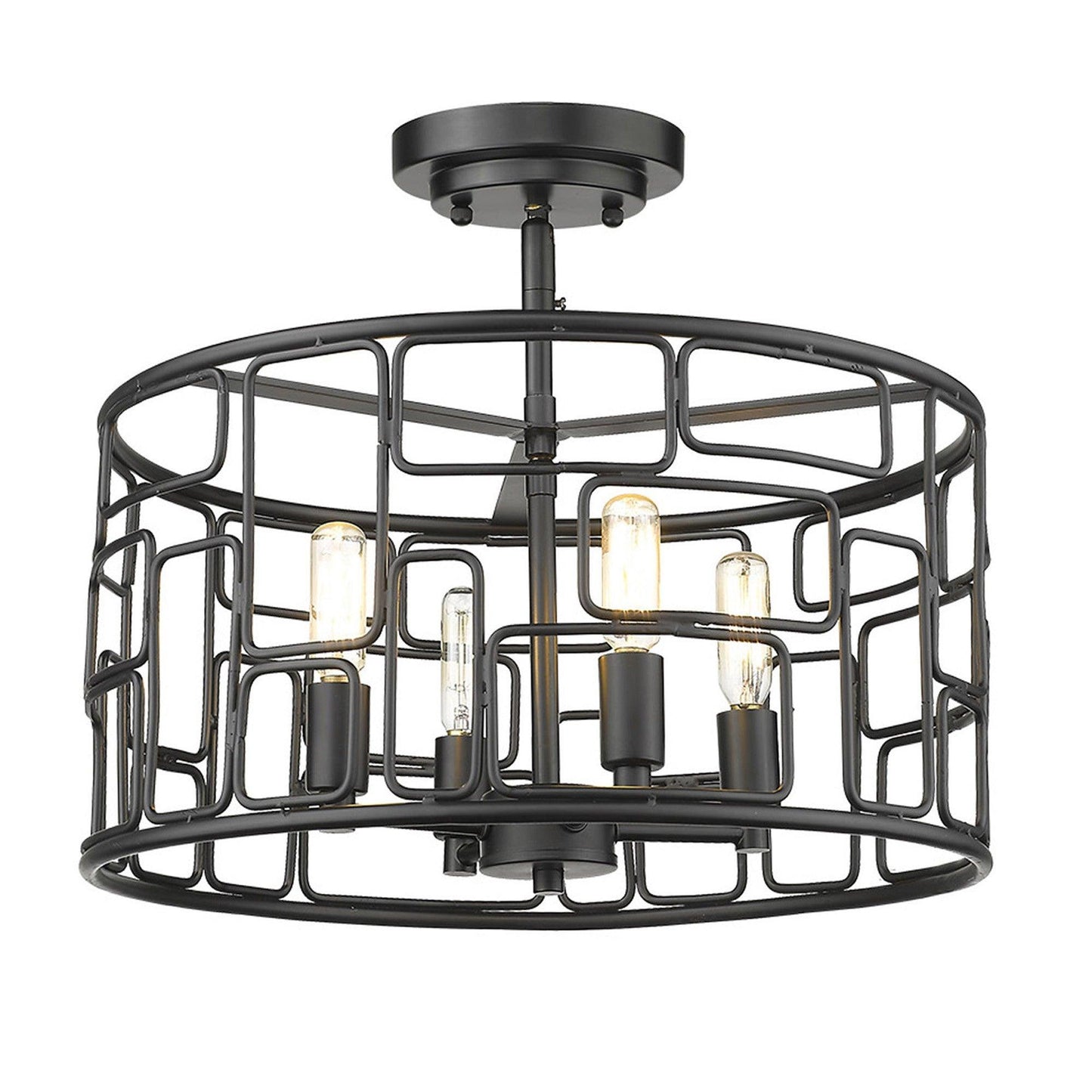 Amoret 4-Light Matte Black Convertible Pendant - AFS