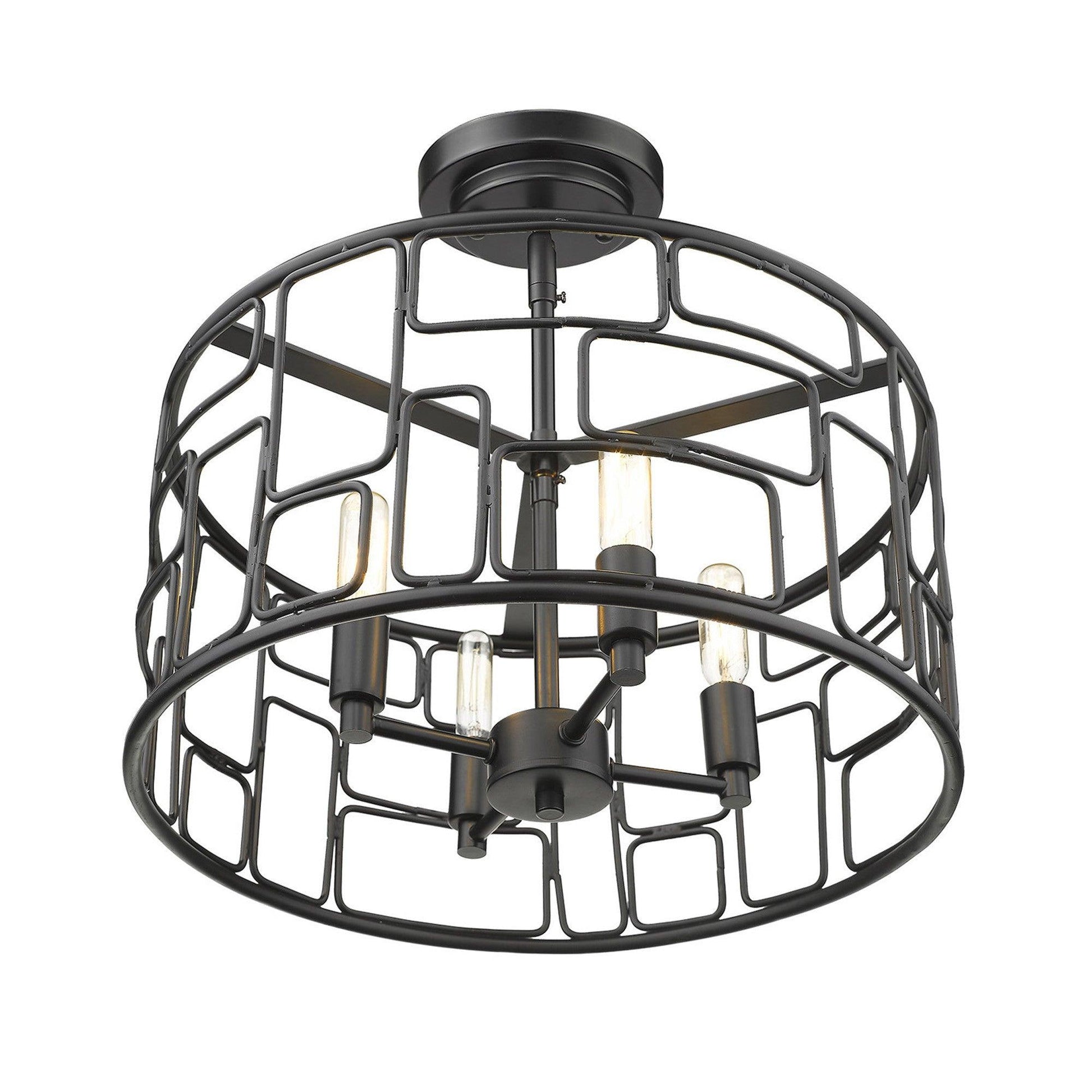 Amoret 4-Light Matte Black Convertible Pendant - AFS