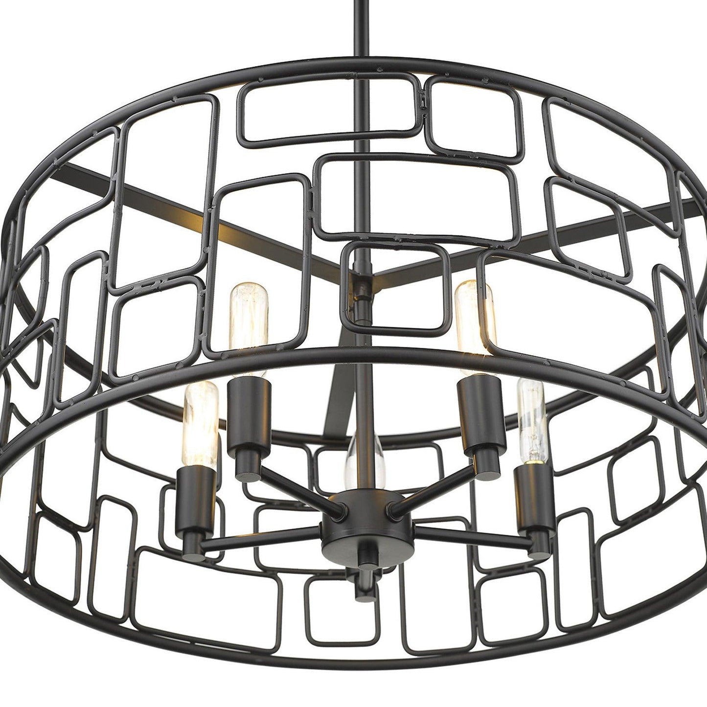 Amoret 5-Light Matte Black Convertible Pendant - AFS