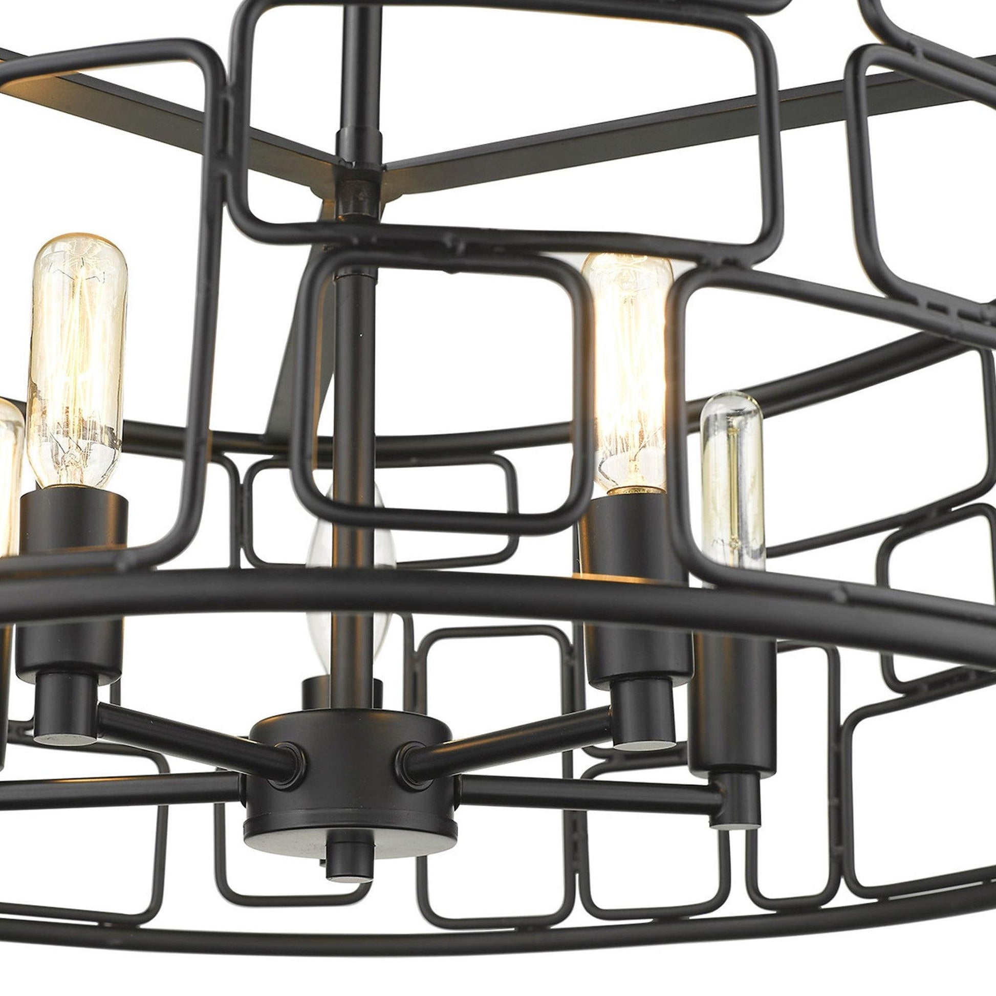 Amoret 5-Light Matte Black Convertible Pendant - AFS