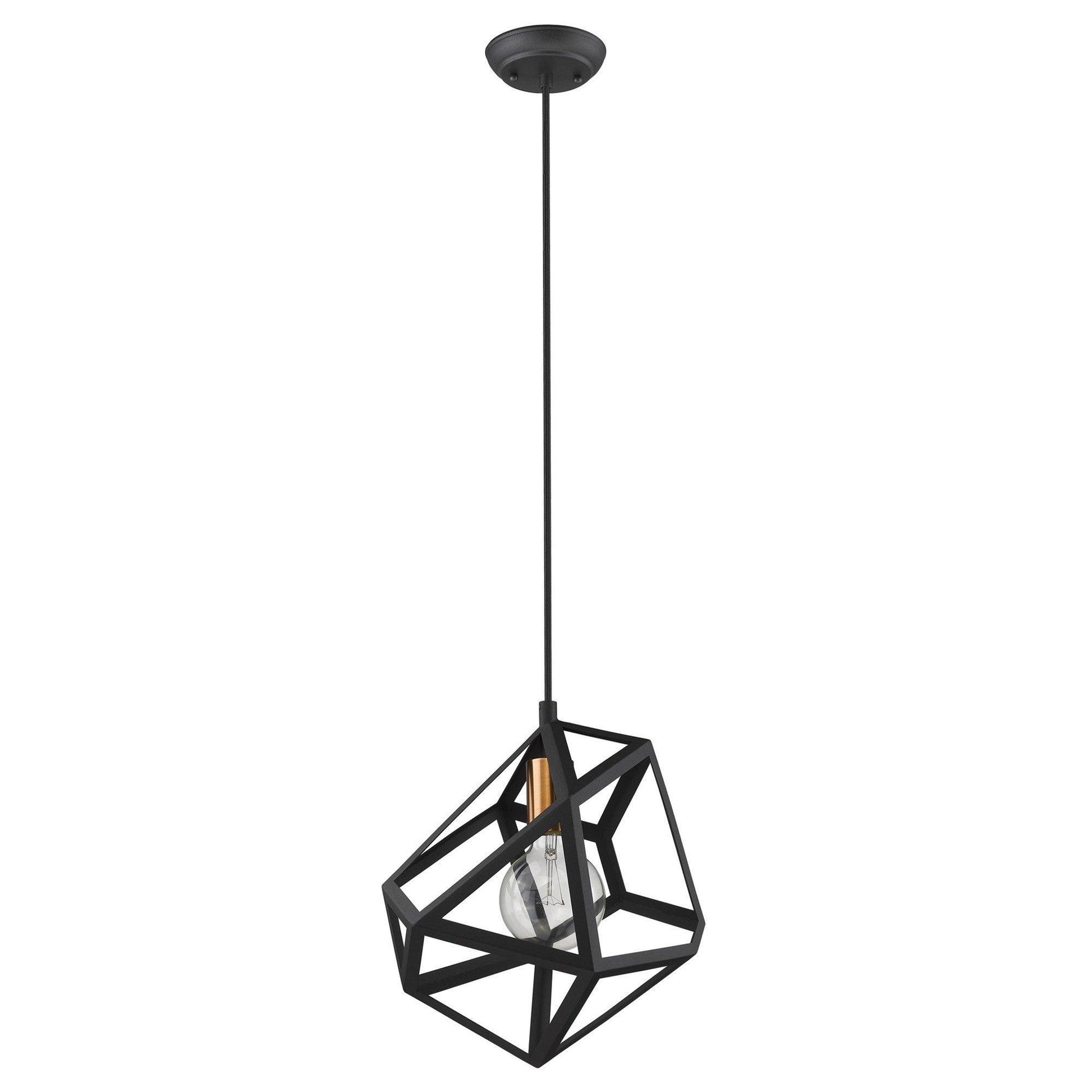 Hedron 1-Light Matte Black Pendant - AFS