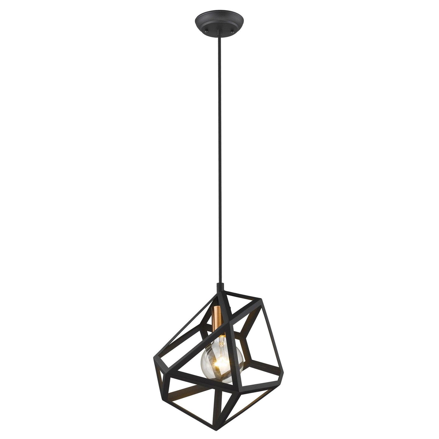 Hedron 1-Light Matte Black Pendant - AFS