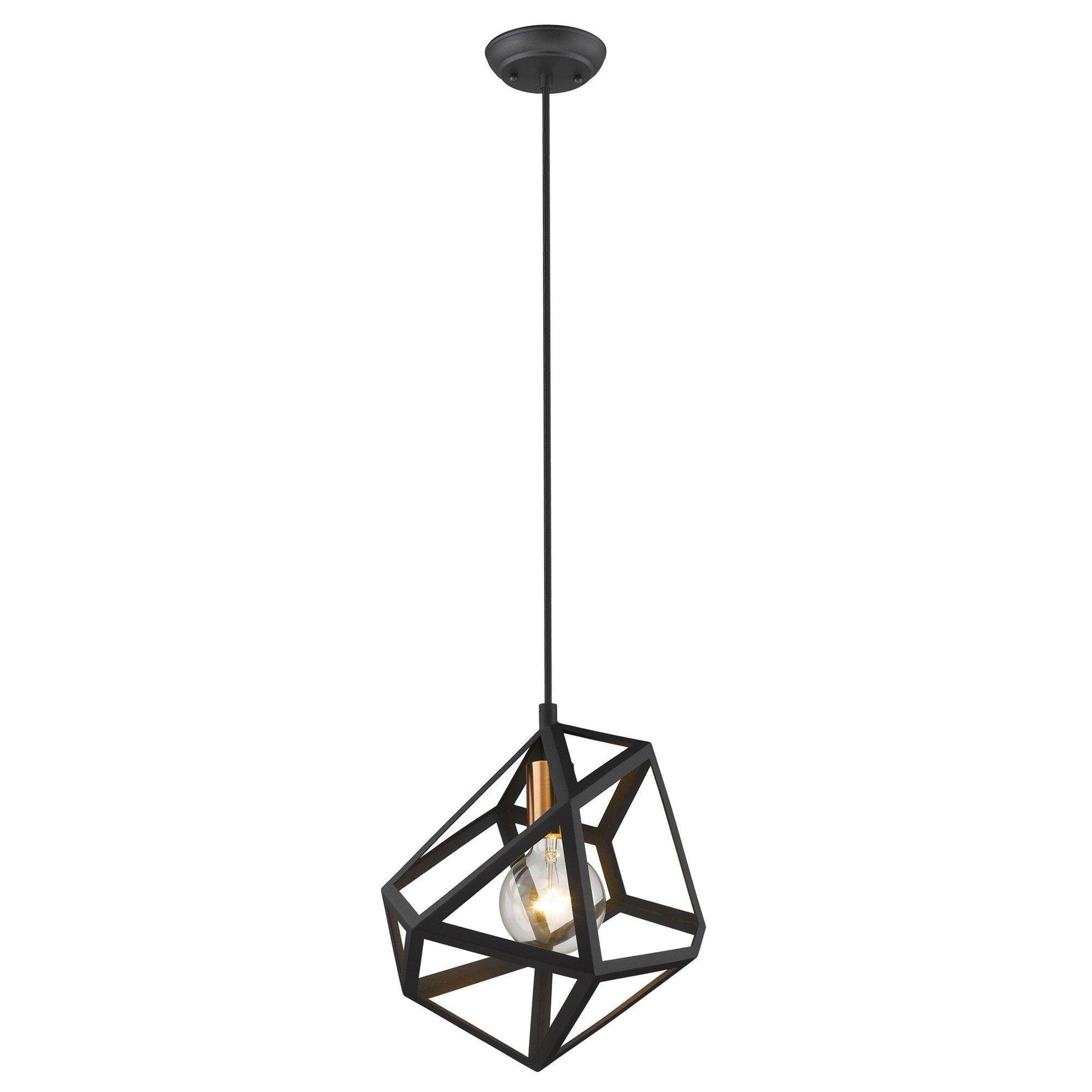 Hedron 1-Light Matte Black Pendant - AFS