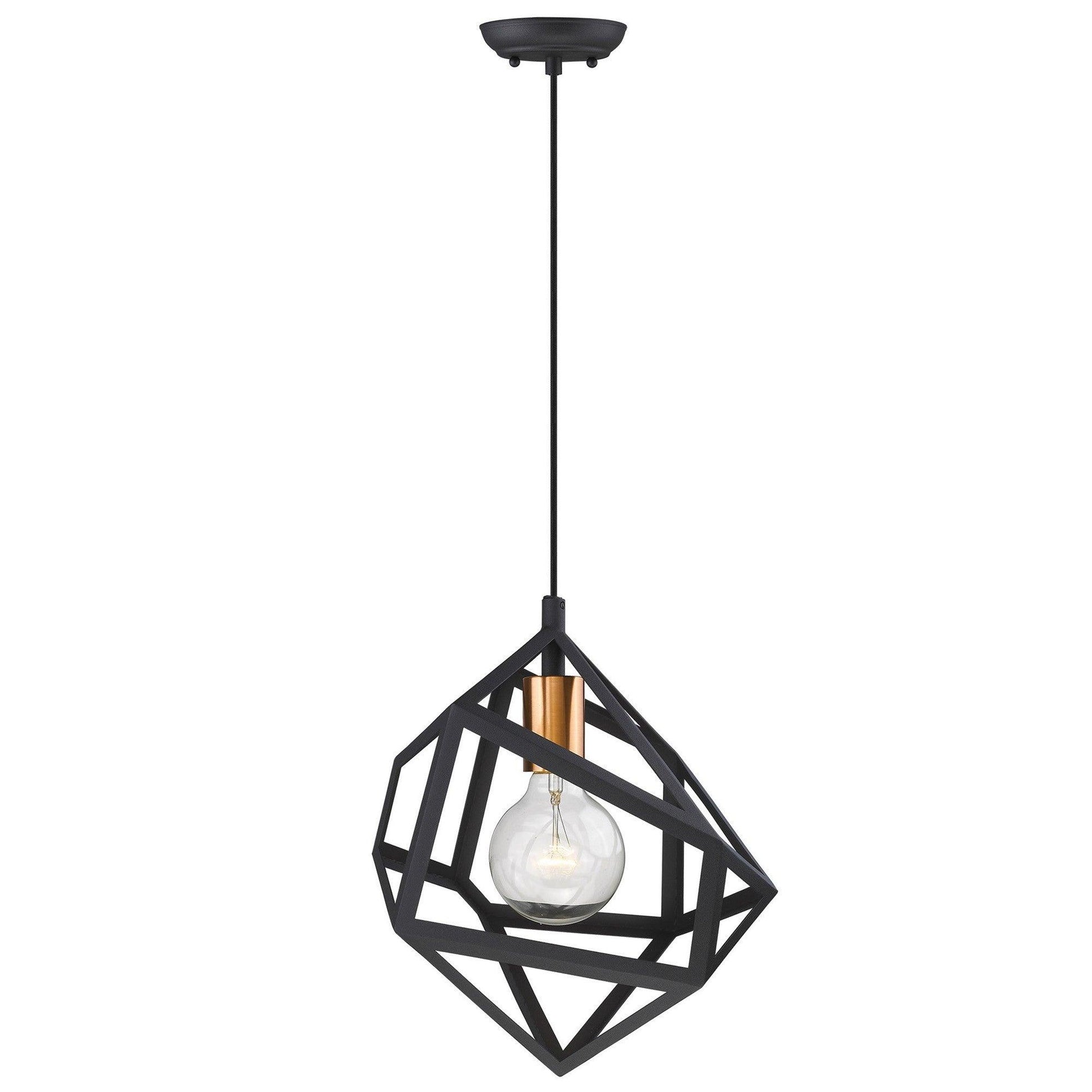 Hedron 1-Light Matte Black Pendant - AFS