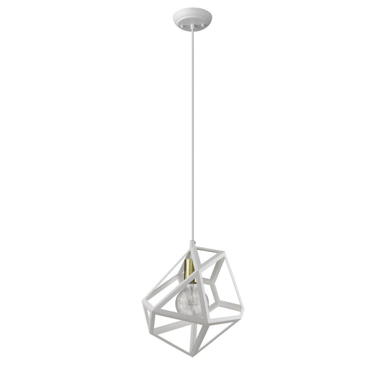 Hedron 1-Light White Pendant - AFS