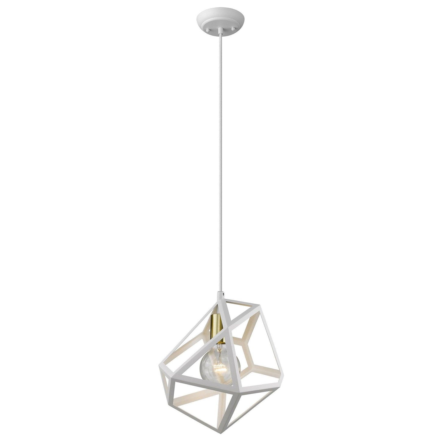 Hedron 1-Light White Pendant - AFS