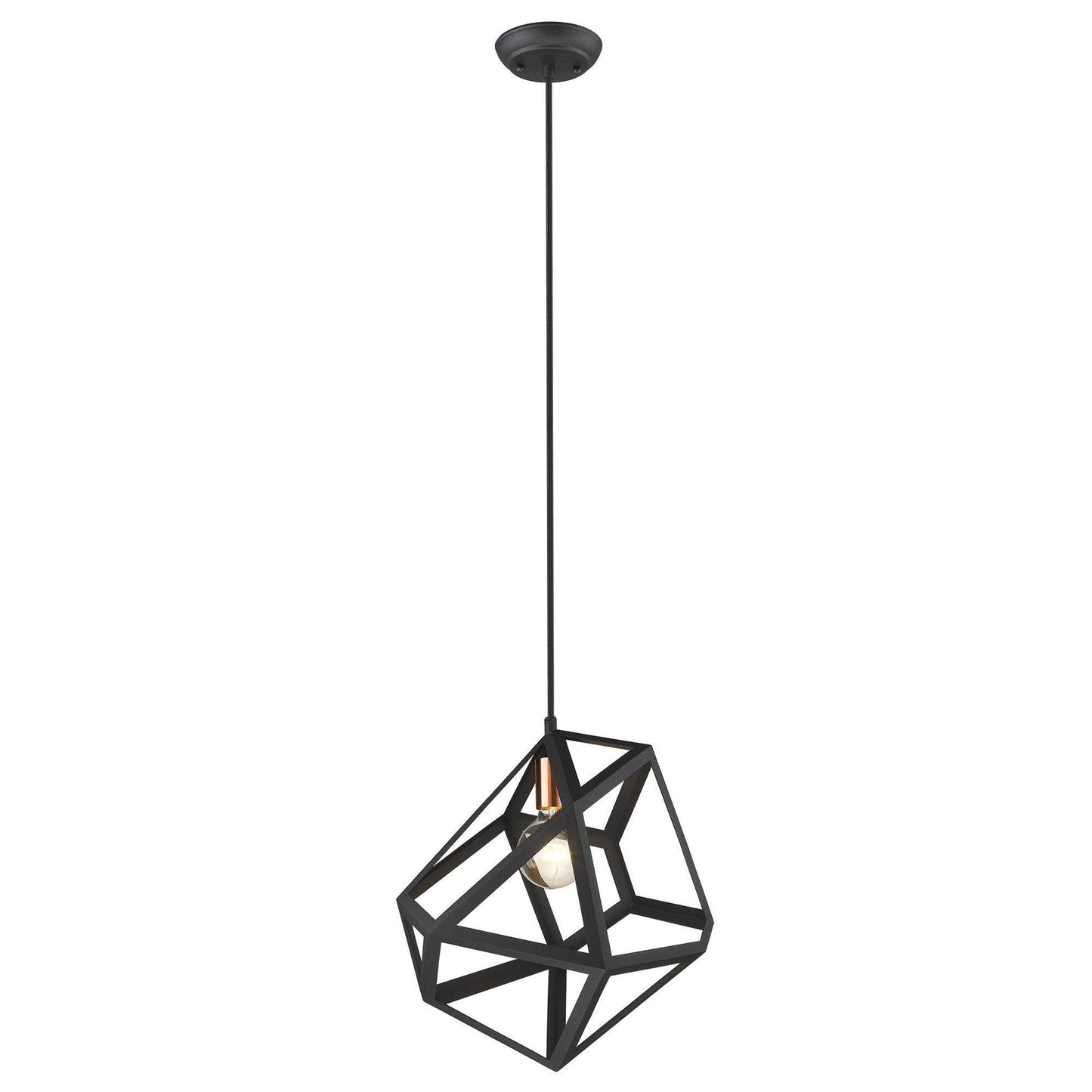 Hedron 1-Light Matte Black Pendant - AFS