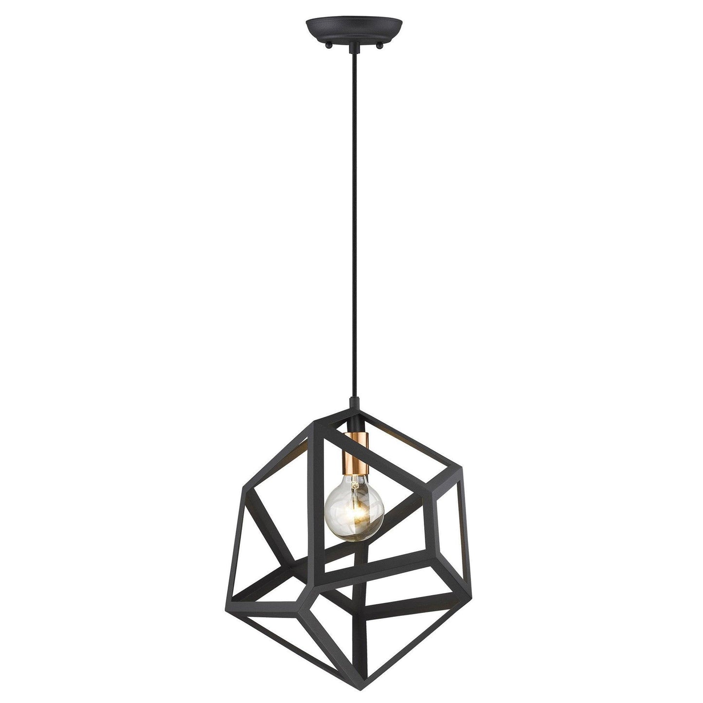 Hedron 1-Light Matte Black Pendant - AFS