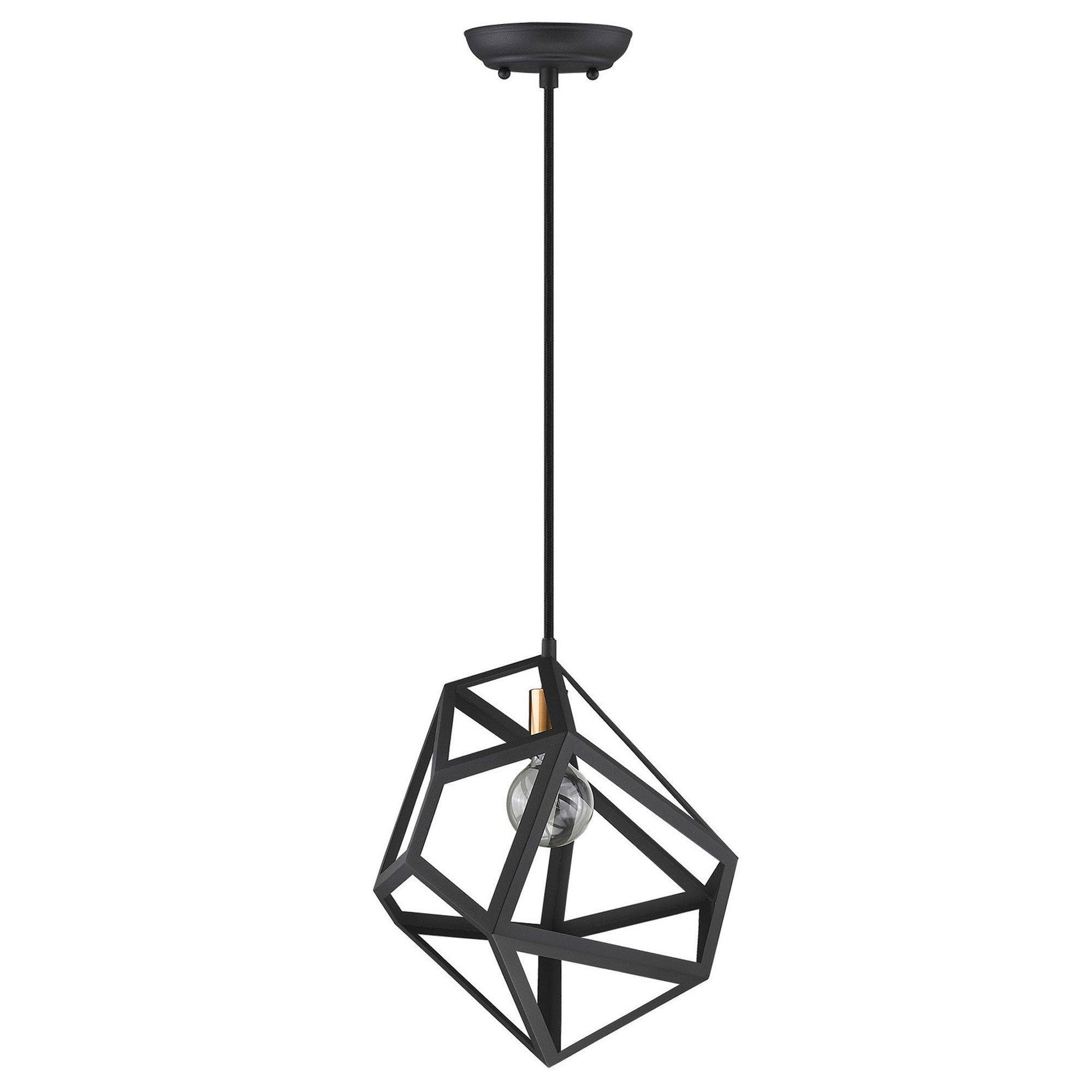 Hedron 1-Light Matte Black Pendant - AFS