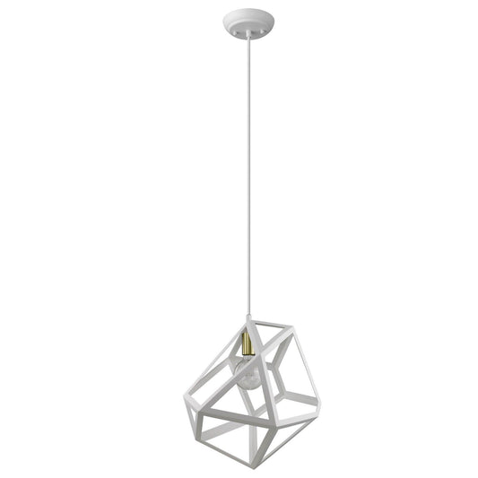 Hedron 1-Light White Pendant - AFS