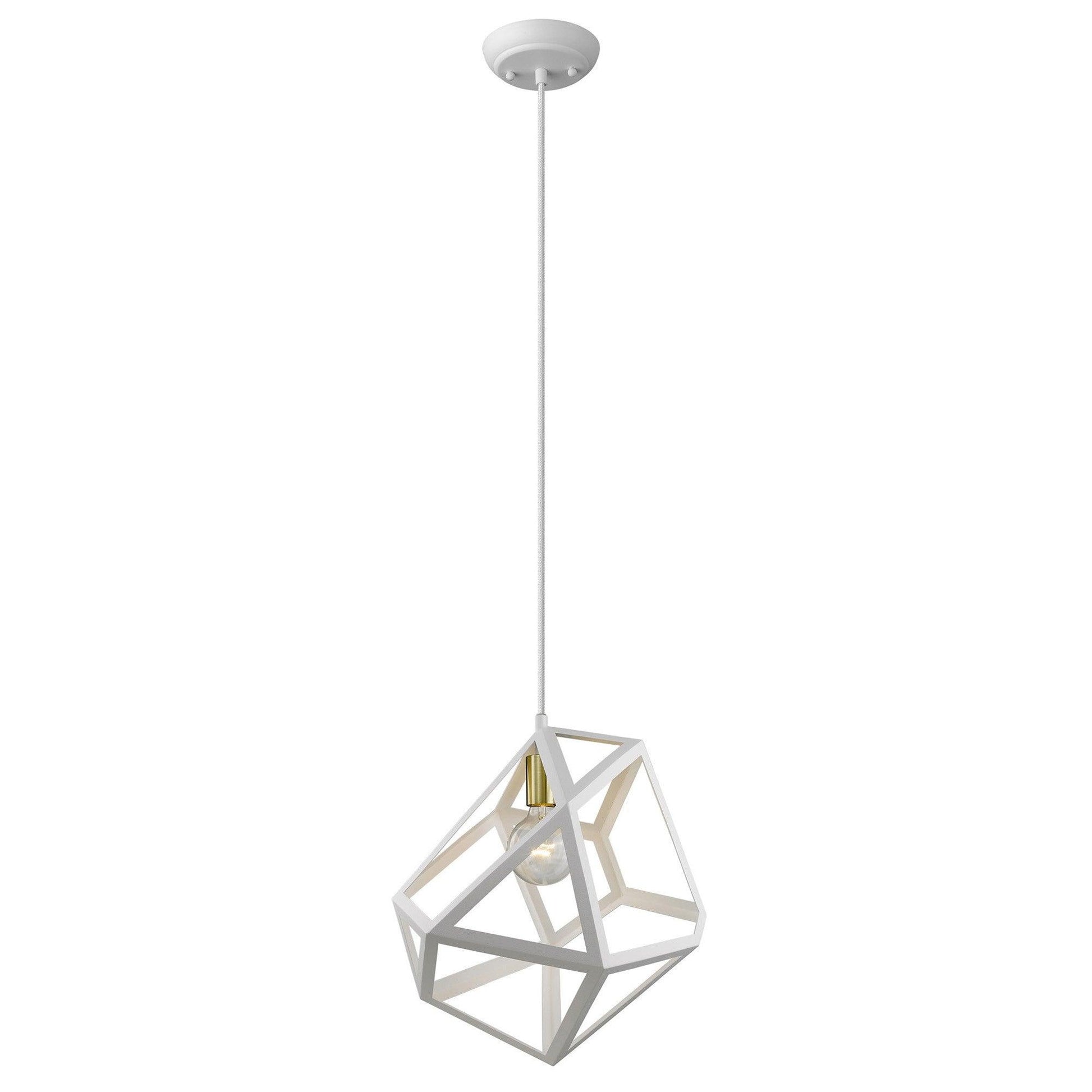 Hedron 1-Light White Pendant - AFS