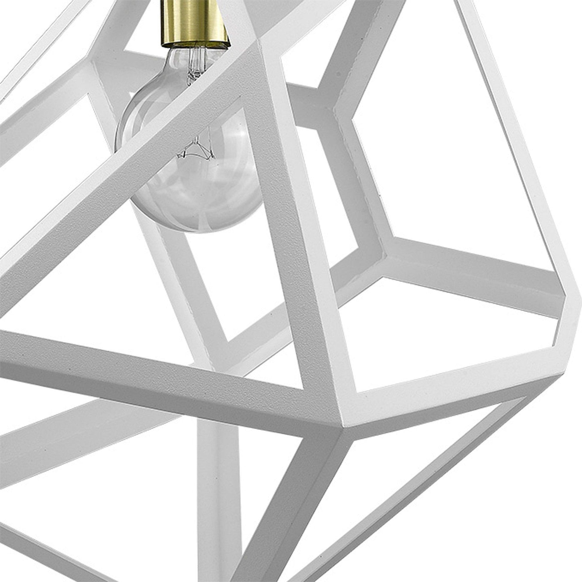 Hedron 1-Light White Pendant - AFS