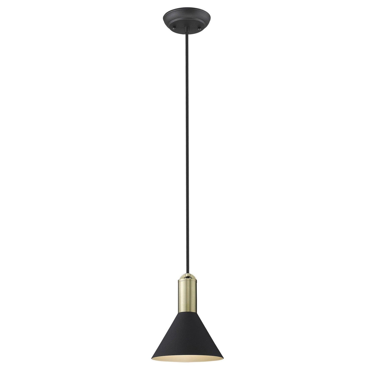 Matte Black and Gold Conical Pendant Hanging Light - AFS