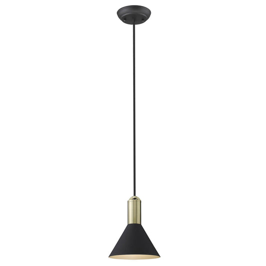 Matte Black and Gold Conical Pendant Hanging Light - AFS