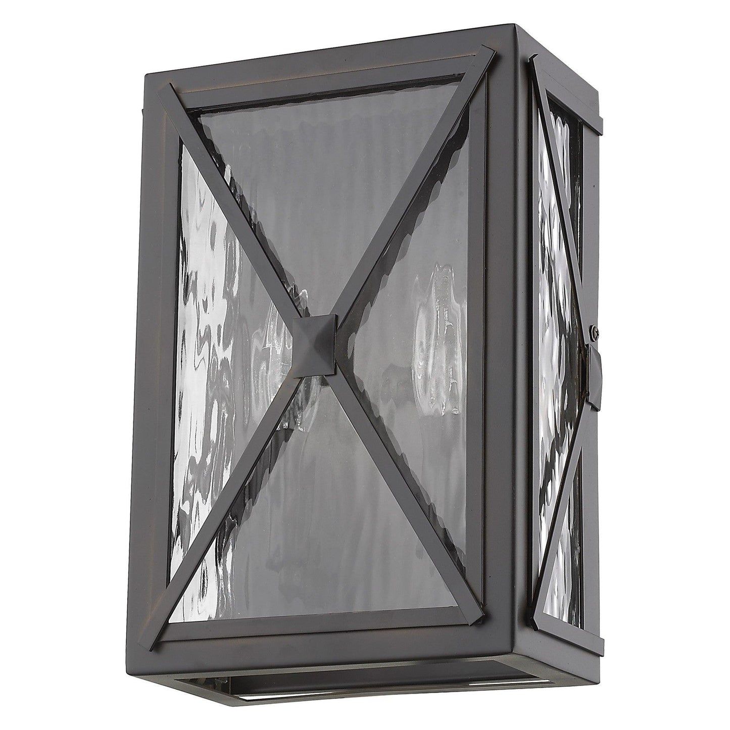 Burnished Bronze Criss Cross Water Glass Outdoor Light - AFS