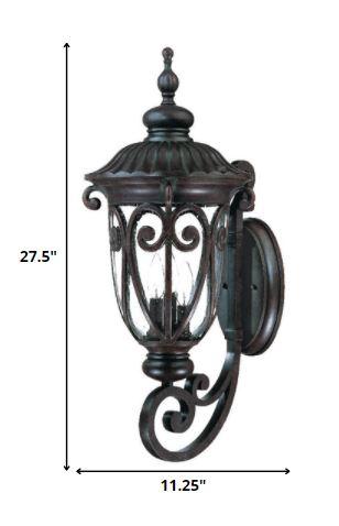 Naples 3-Light Marbelized Mahogany Wall Light - AFS