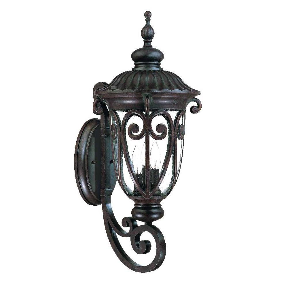 Naples 3-Light Marbelized Mahogany Wall Light - AFS