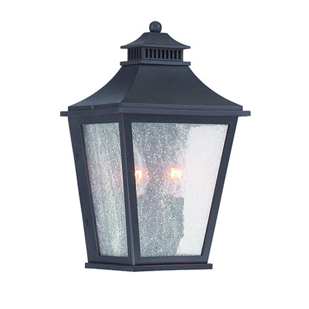 Matte Black Two Light Pocket Lantern Wall Light - AFS